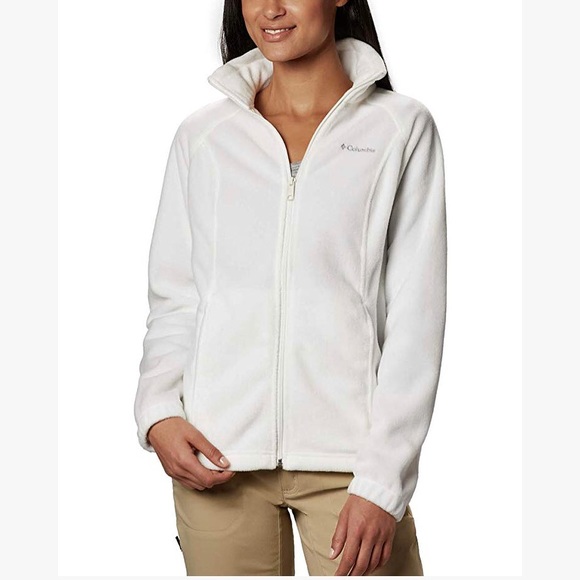 Columbia Jackets & Blazers - Columbia 1XL Ivory Zipper Jacket Softshell Fleece